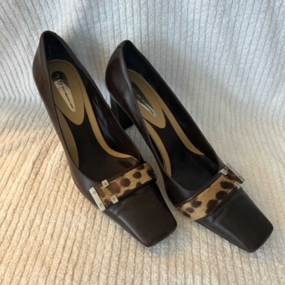 GCI Collezione brown calf hair heels